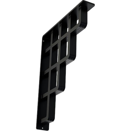 Ekena Millwork Diane Wrought Iron Bracket, (Triple center brace), Powder Coated Black 2"W x 12"D x 15"H BKTM02X12X15TDI